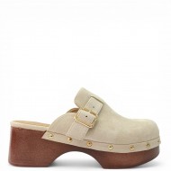 Suede clogs με Τρούκς Μπέζ