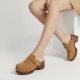 Suede clogs με Τρούκς Κάμελ