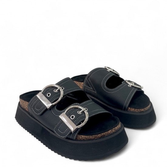 Flatform παντόφλες με τοκάδες σε Μαύρο