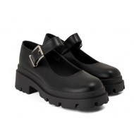 Mary Jane chunky Ballerinas in Black