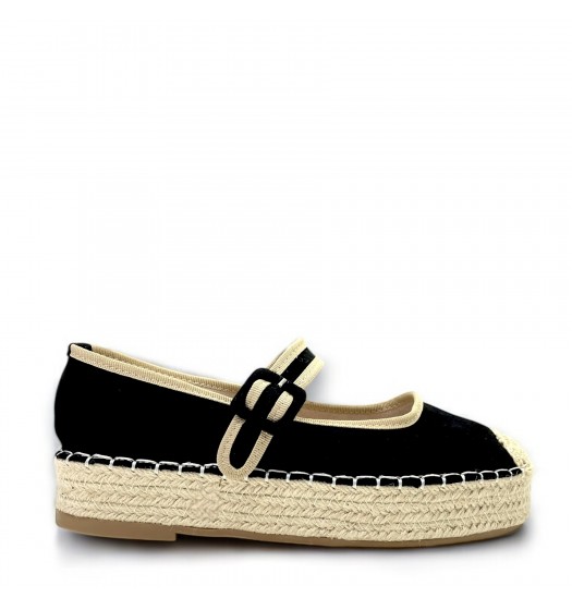 Flatform espadrilles in Black