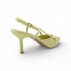 Kίτρινες Λουστρίνι Slingback Γόβες με Λεπτό Τακούνι