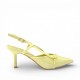 Kίτρινες Λουστρίνι Slingback Γόβες με Λεπτό Τακούνι