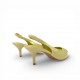 Slingback Peep-Toe Γόβες με Kitten Heel-Κίτρινο