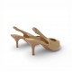 Slingback Peep-Toe Γόβες με Kitten Heel-Nude/Beige Patent