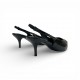 Slingback Peep-Toe Γόβες με Kitten Heel Black Patent