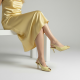 Slingback Peep-Toe Γόβες με Kitten Heel-Κίτρινο