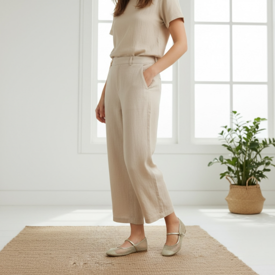 Γυναικεία Μπαλαρίνα Mary Jane Mesh με Διακοσμητική Αγκράφα - Χρυσό