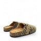 Suede buckled Clogs in Brown Zebra