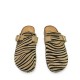 Suede buckled Clogs in Brown Zebra