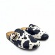 Suede buckled Clogs in Cowprint