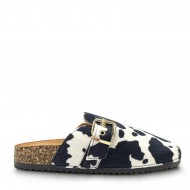 Clogs suede με τοκά σε Cowprint