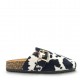 Suede buckled Clogs in Cowprint
