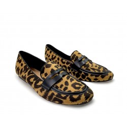 Flat Leopard animal-print moccasins 