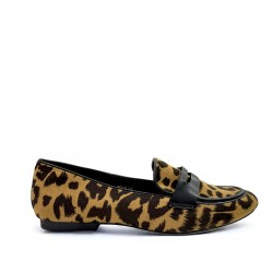 Flat Leopard animal-print moccasins 