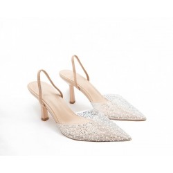 Clear slingback pumps in Biege