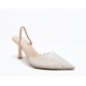 Μυτερές slingback γόβες με διαφάνεια σε Μπέζ