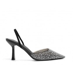 Clear slingback pumps in Black