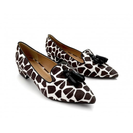 Pointed Cow Print Ballerinas
