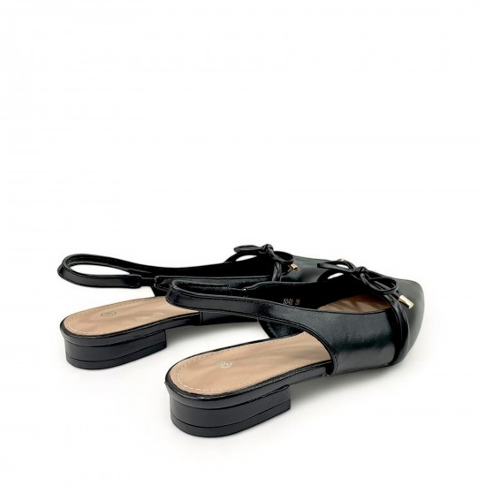 Slingback μπαλαρίνες με φιογκάκι σε Μαύρο