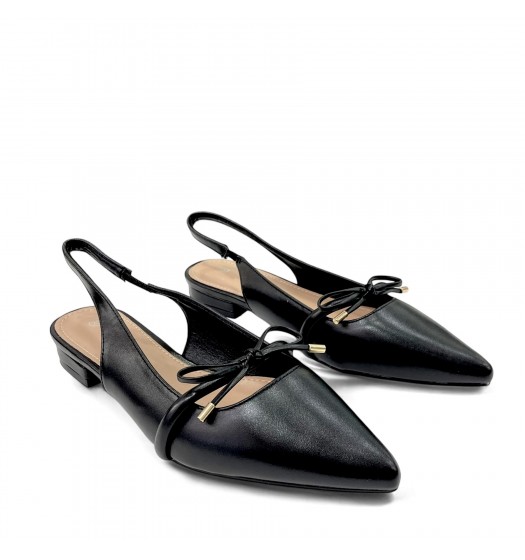 Ballet flats with bow detail in Black