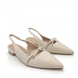 Ballet flats with bow detail in Beige