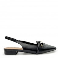 Slingback μπαλαρίνες με φιογκάκι σε Μαύρο