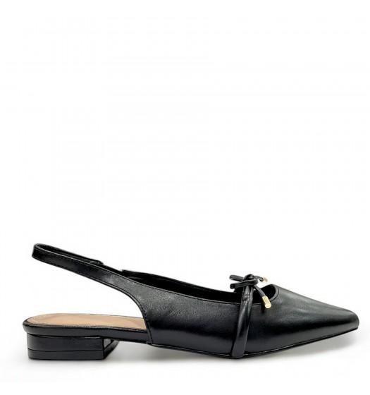 Ballet flats with bow detail in Black