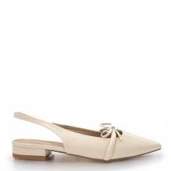 Ballet flats with bow detail in Beige