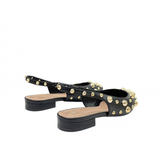 Slingback γοβάκια με τρούκς σε Μαύρο