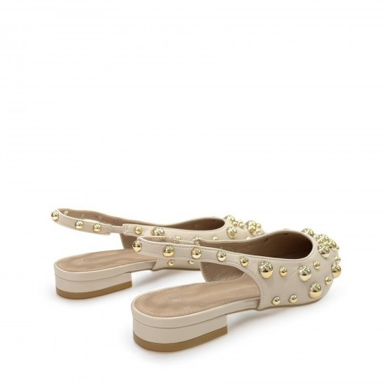Slingback γοβάκια με τρούκς σε Μπέζ