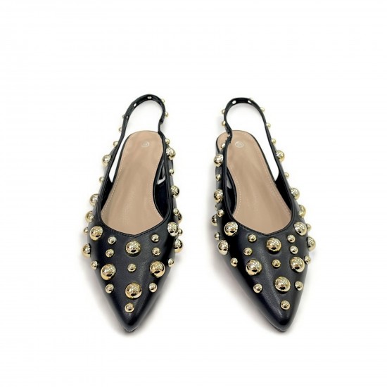 Slingback γοβάκια με τρούκς σε Μαύρο