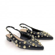 Slingback γοβάκια με τρούκς σε Μαύρο
