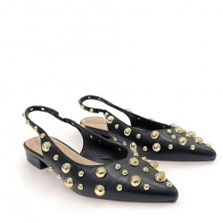 Slingback γοβάκια με τρούκς σε Μαύρο