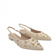 Slingback γοβάκια με τρούκς σε Μπέζ