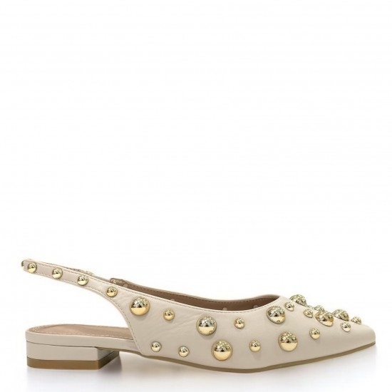 Slingback γοβάκια με τρούκς σε Μπέζ