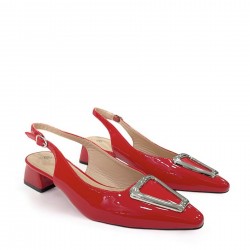 Slingback Γόβες Λουστρίνι σε Κόκκινο 