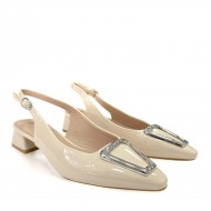 Slingback Γόβες Λουστρίνι σε Μπέζ