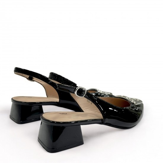 Slingback Γόβες Λουστρίνι σε Μαύρο