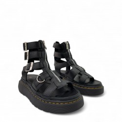 Buckled Flatform Gladiators in Black