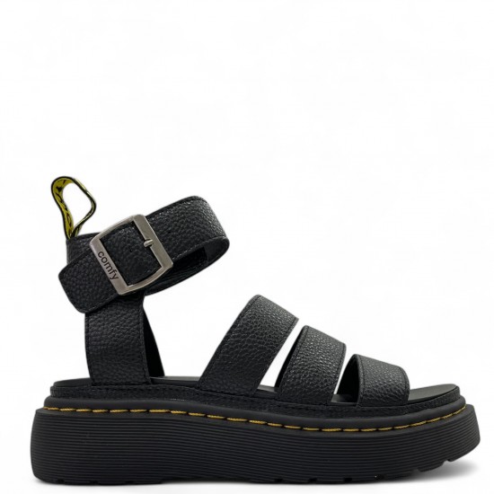 Σανδάλια Flatform με λουράκια σε Μαύρο