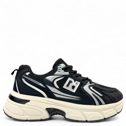 Chunky Sneaker Μαύρο με Ασημί Λεπτομέρειες