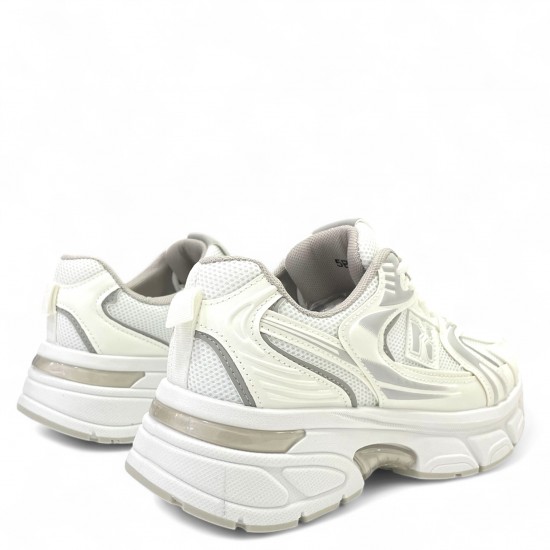 Chunky Sneaker Λευκό με Ασημί Λεπτομέρειες