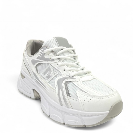 Chunky Sneaker Λευκό με Ασημί Λεπτομέρειες