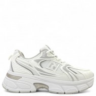 Chunky Sneaker Λευκό με Ασημί Λεπτομέρειες