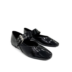 Flat ballerinas with strap in Black