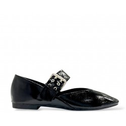 Flat ballerinas with strap in Black
