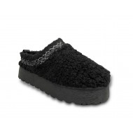 Fuzzy slippers with fleece lining Black 