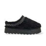 Fuzzy slippers with fleece lining Black 