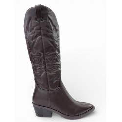 Γυναικείες Cowboy Μπότες σε Σκούρο Καφέ Χρώμα